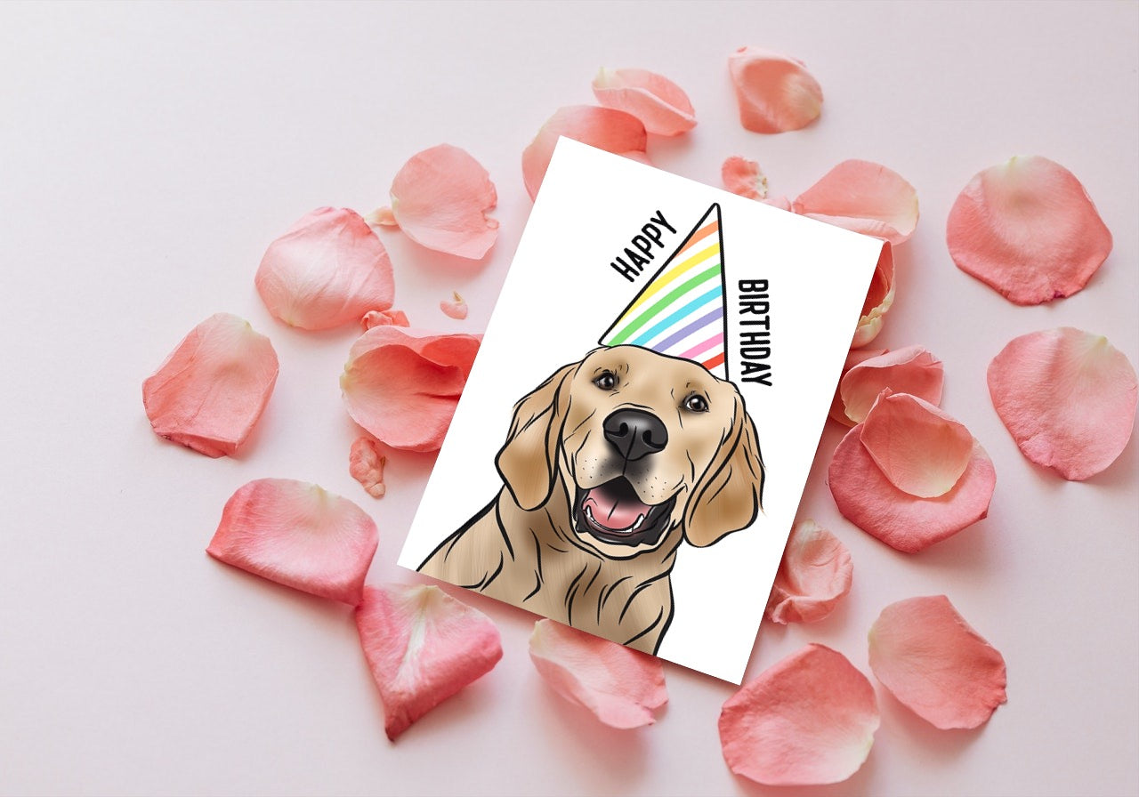 Golden Retriever Birthday Card