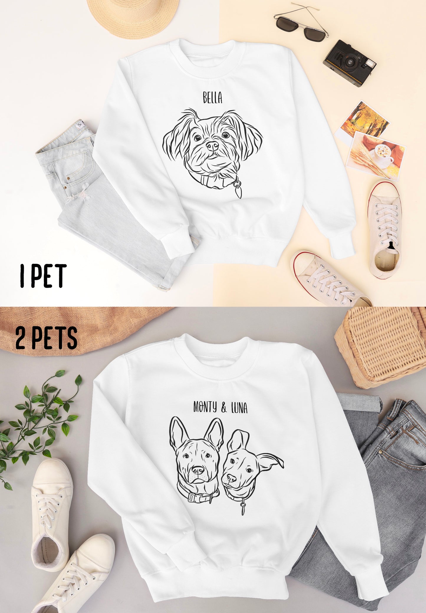Outline Pet Portrait Sweatshirt (White)