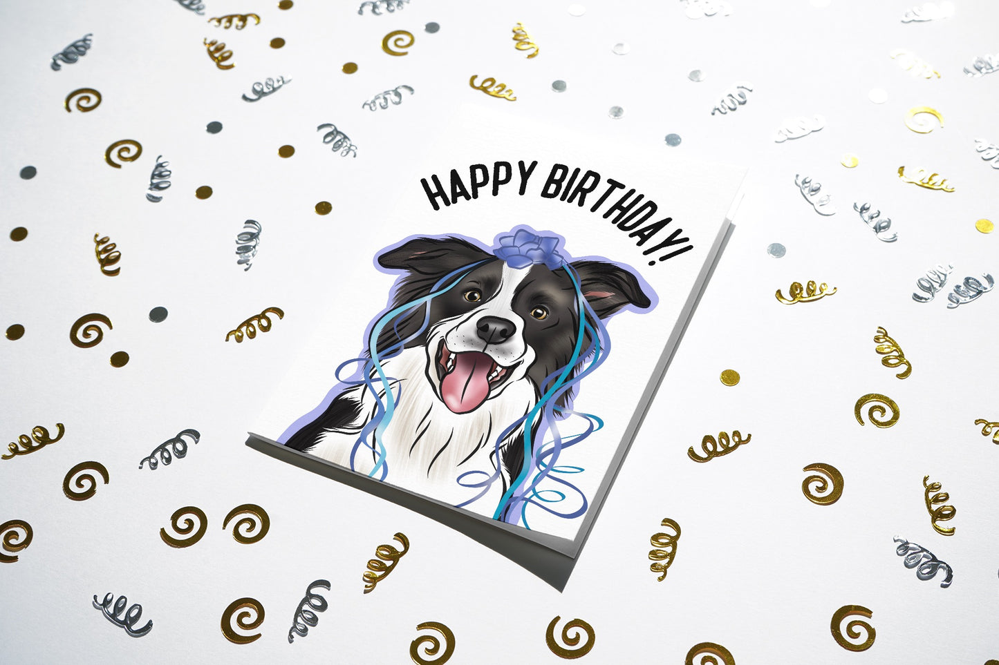 Border Collie Birthday Card