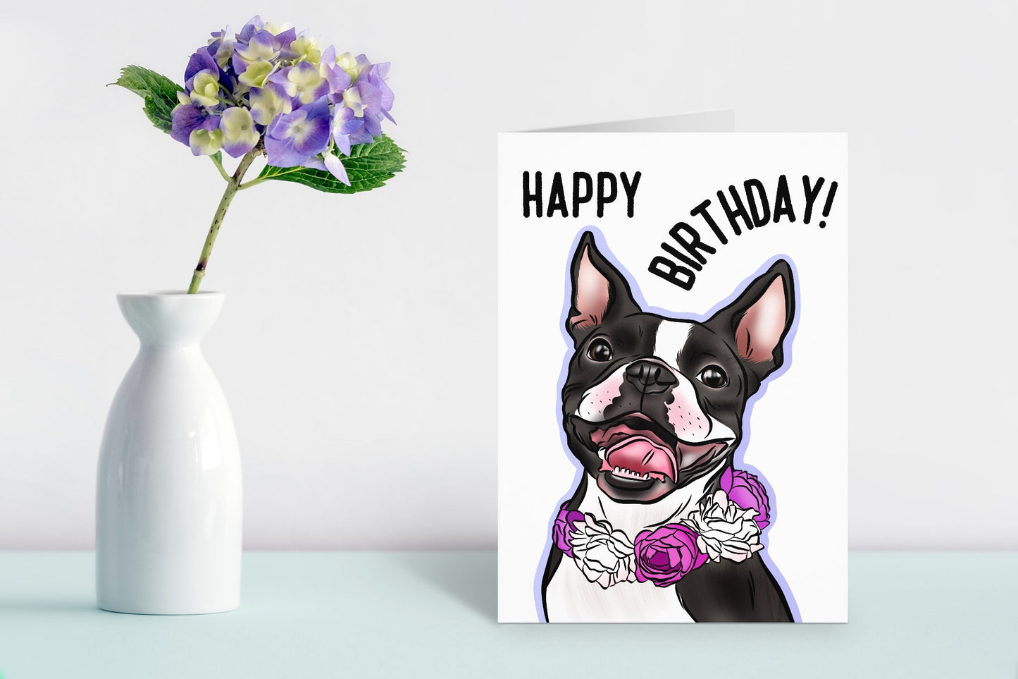 Boston Terrier Birthday Card