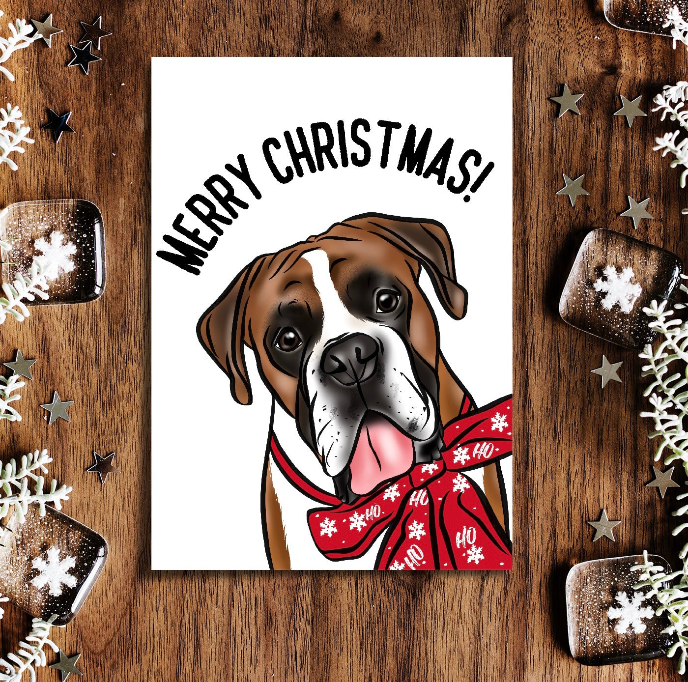 Boxer Christmas Card
