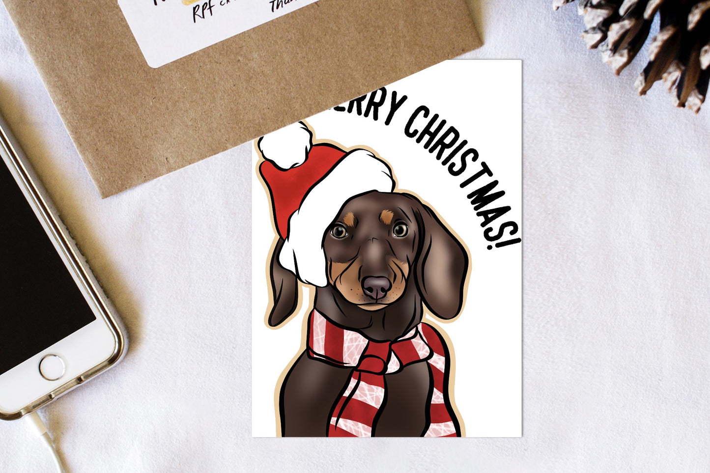 Dachshund Christmas Card