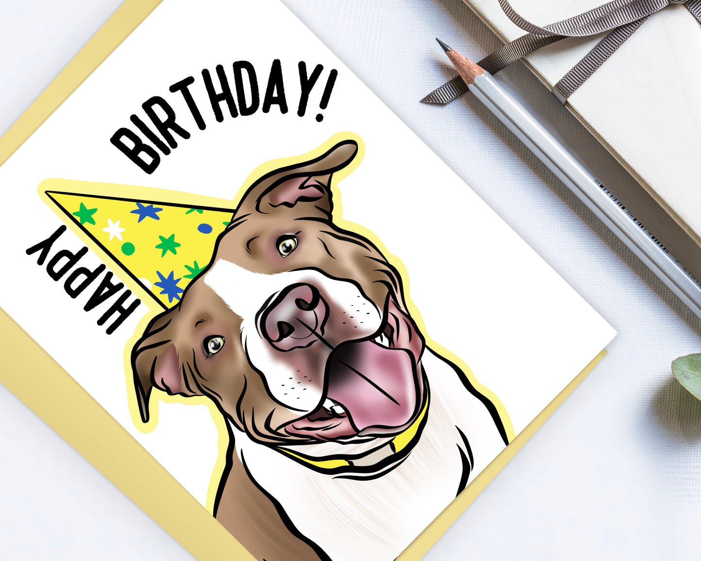 Pitbull Birthday Card
