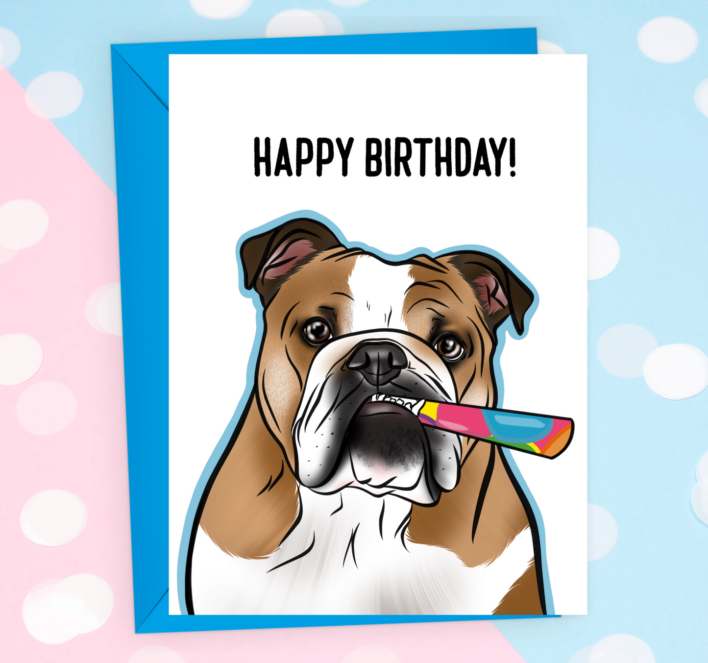English Bulldog Birthday Card