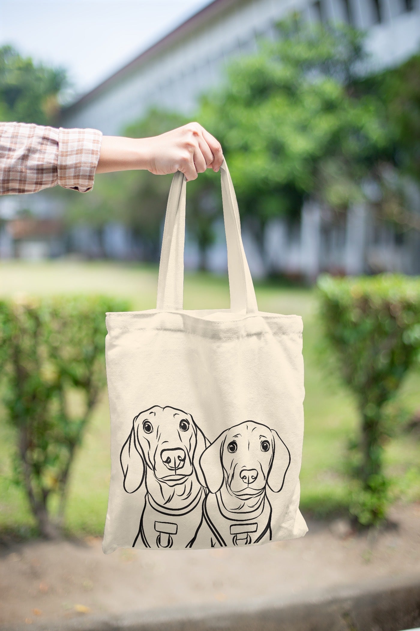 Pet Portrait Eco Tote Bag (Beige)