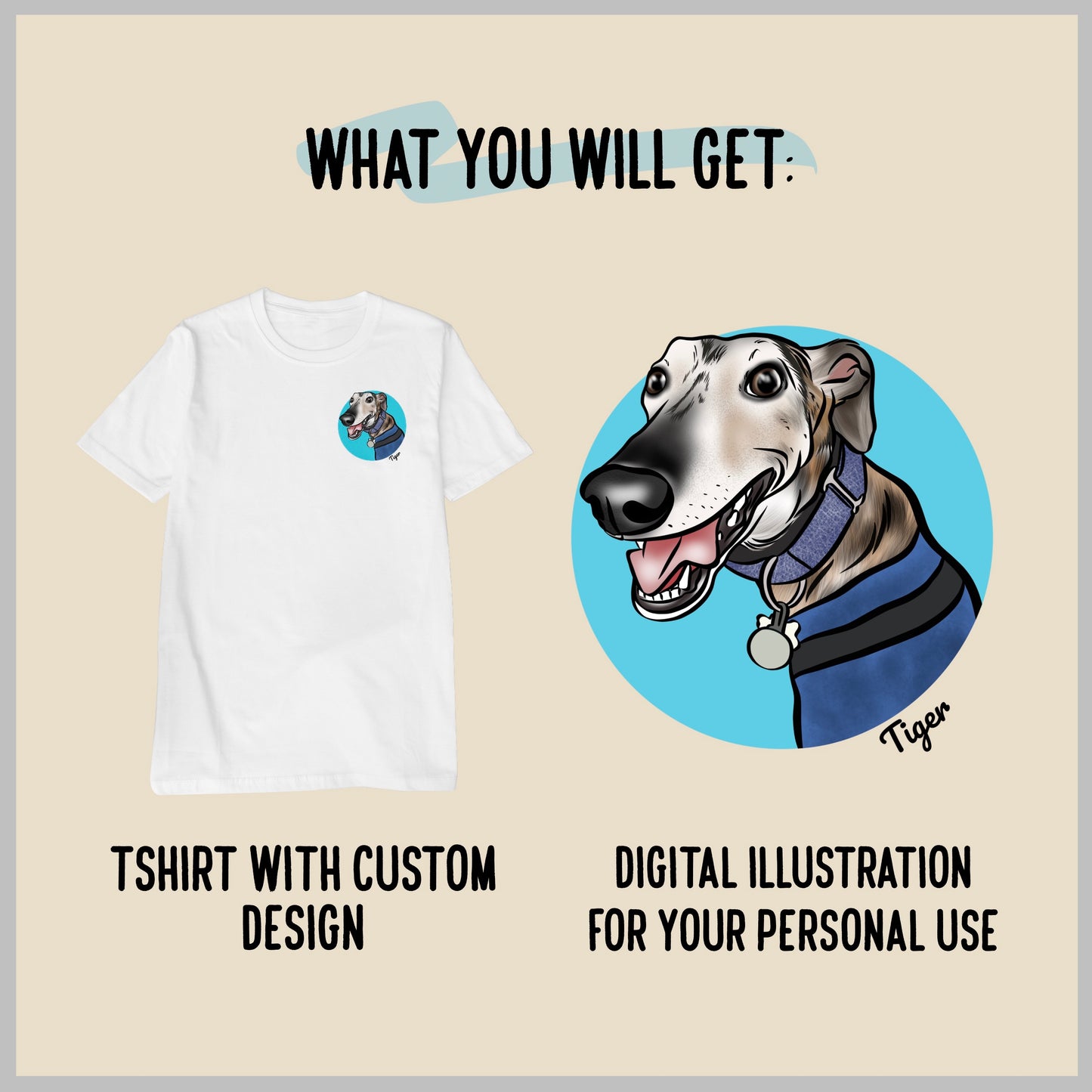 Pet Portrait T-Shirt (White)