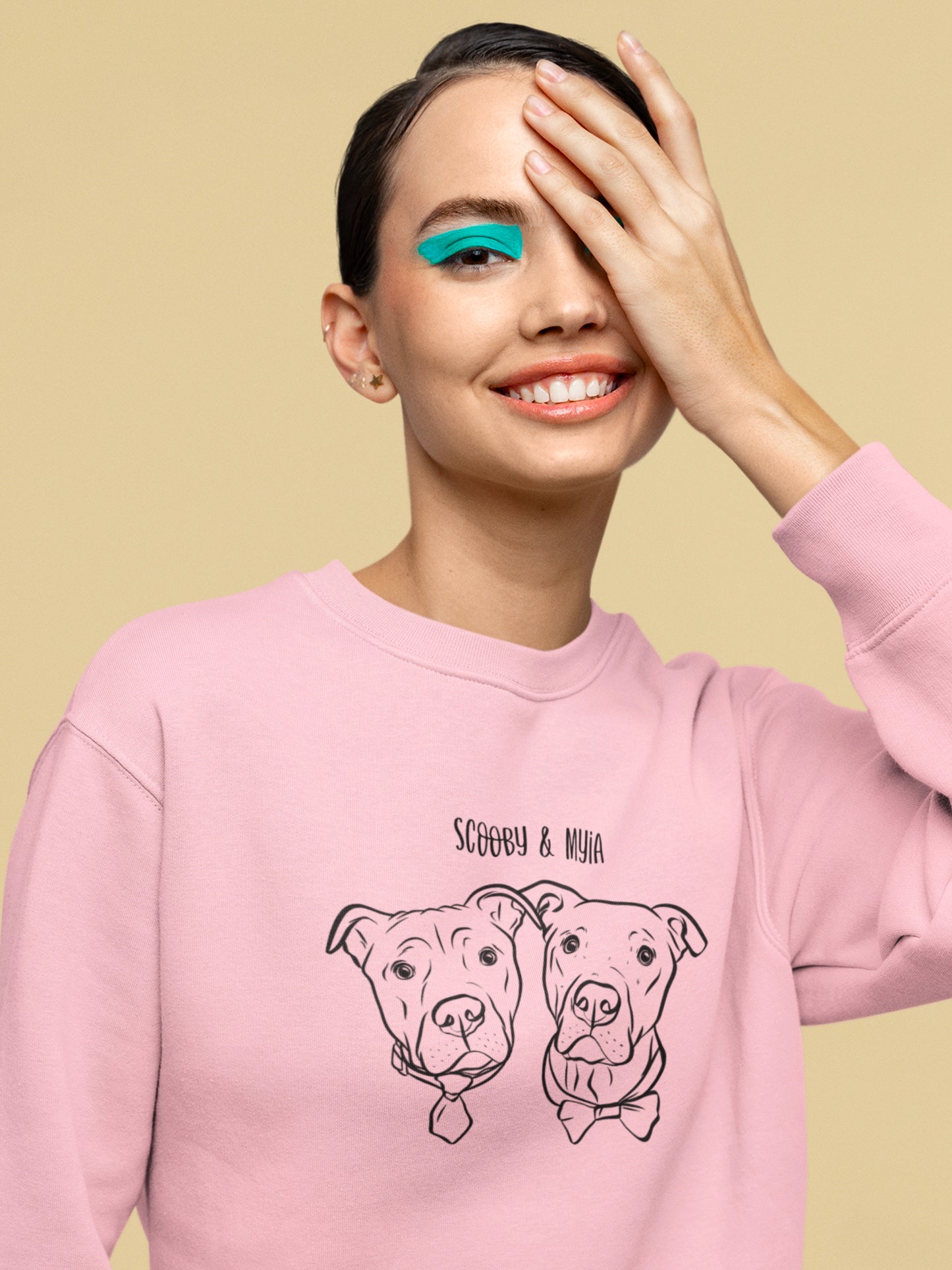 Outline Pet Portrait Sweatshirt (Baby Pink)