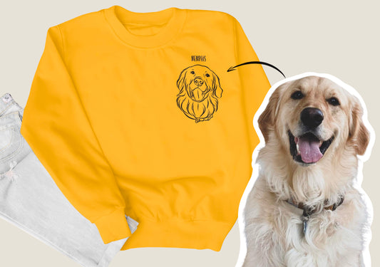 Outline Pet Portrait Sweatshirt (Mustard Yellow)