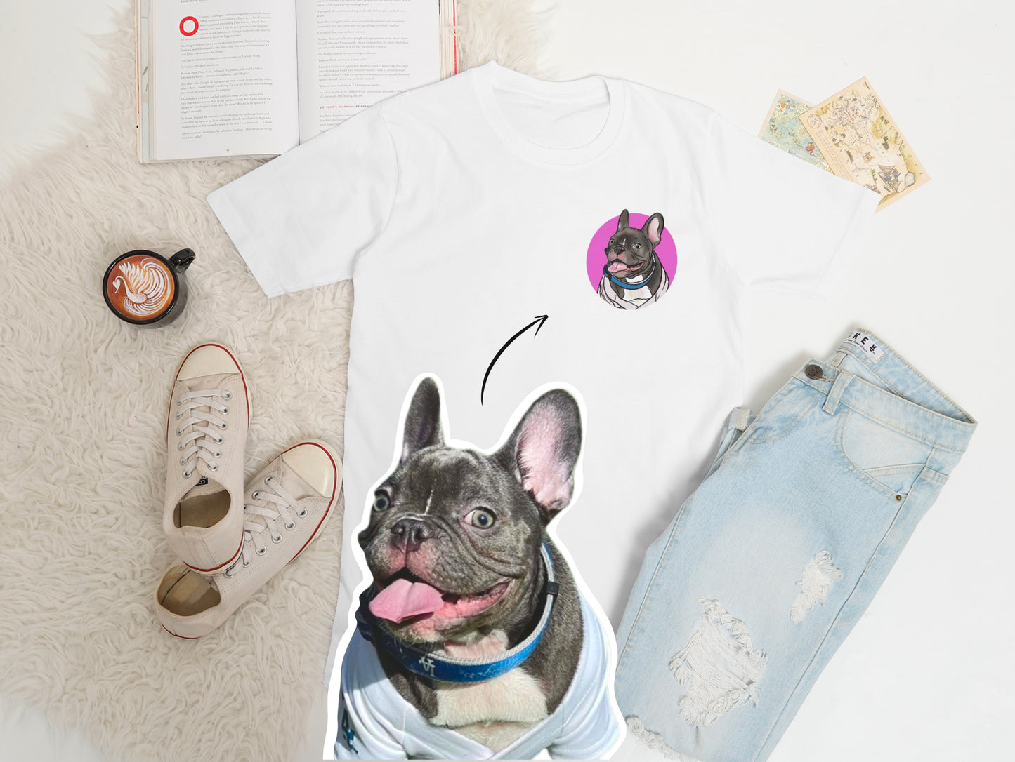 Pet Portrait T-Shirt (White)