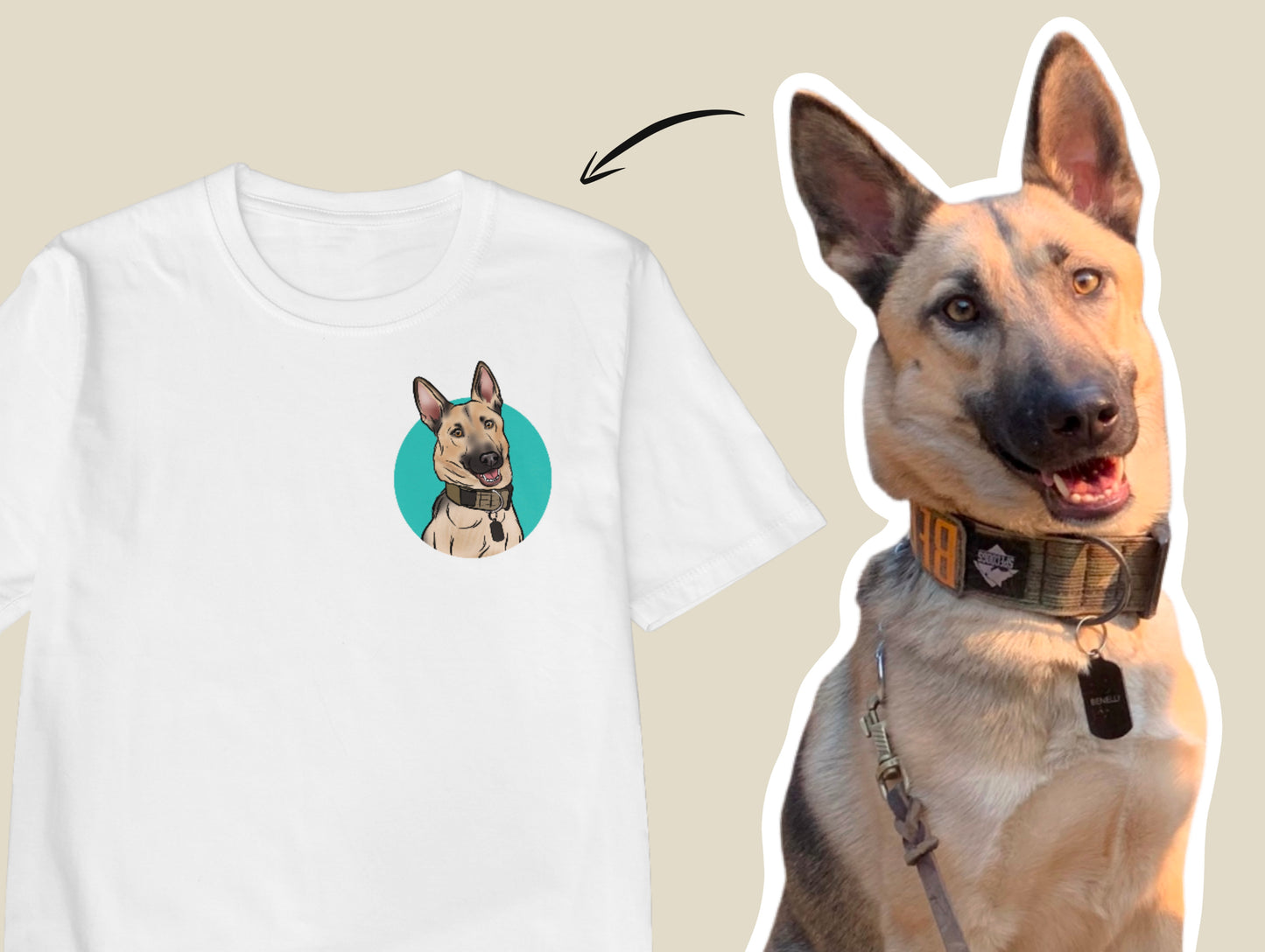 Pet Portrait T-Shirt (White)