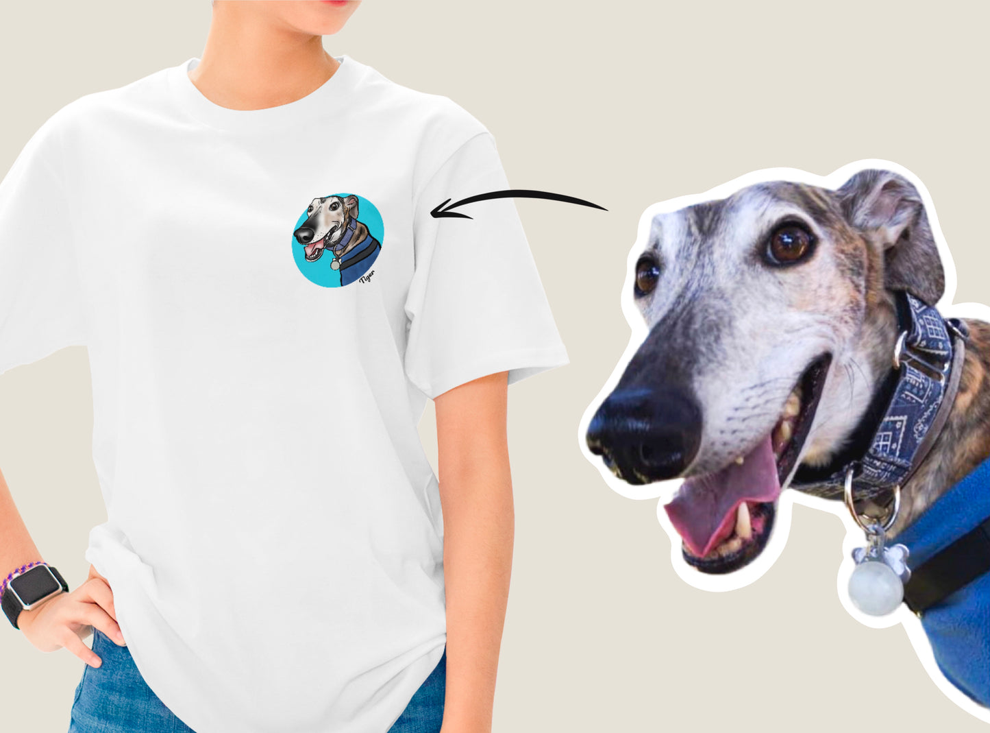 Pet Portrait T-Shirt (White)