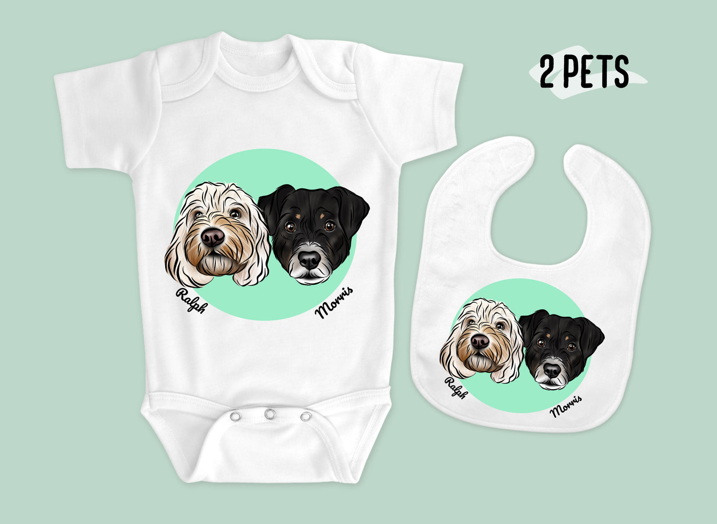 Pet Portrait Onesie + Bib Bundle