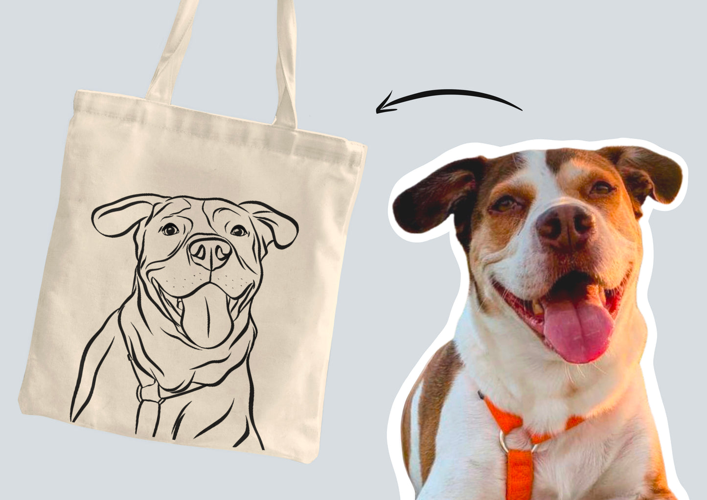 Pet Portrait Eco Tote Bag (Beige)