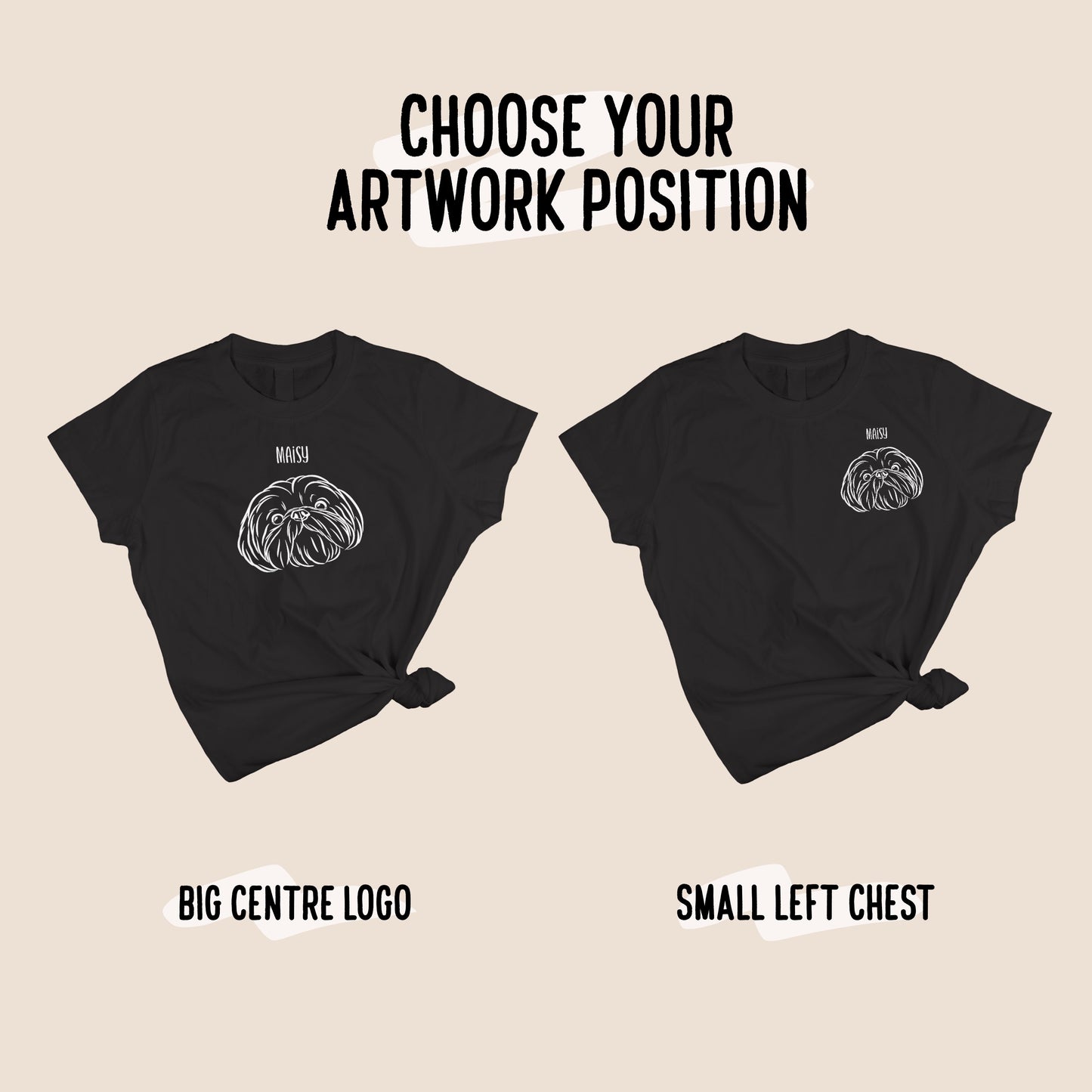 Outline Pet Portrait T-Shirt (Black)