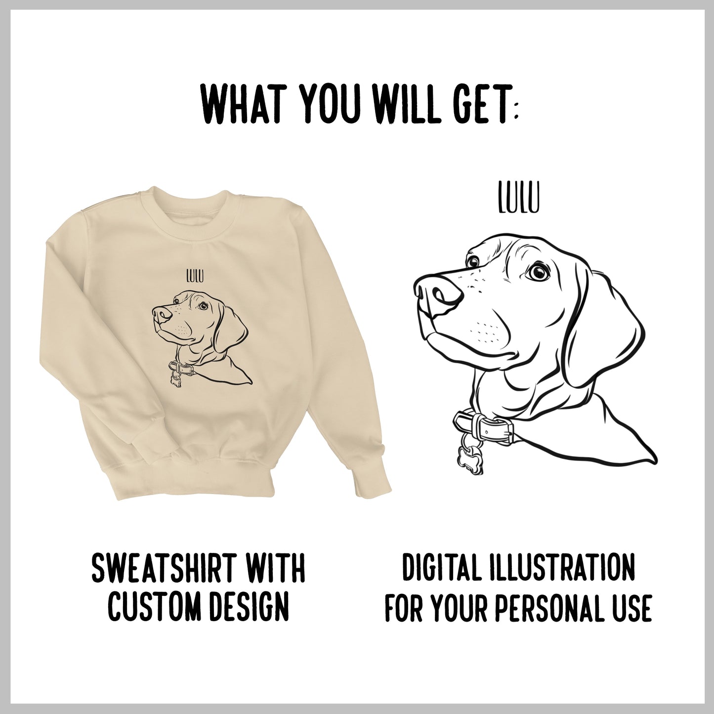 Outline Pet Portrait Sweatshirt (Beige)