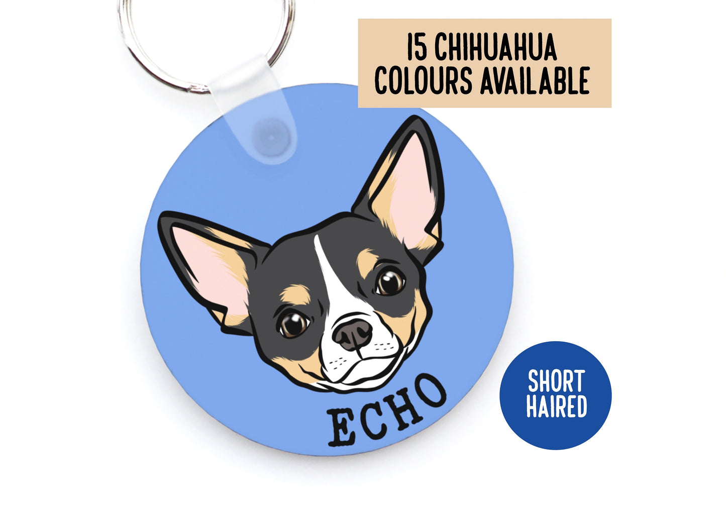 Chihuahua Portrait Keyring