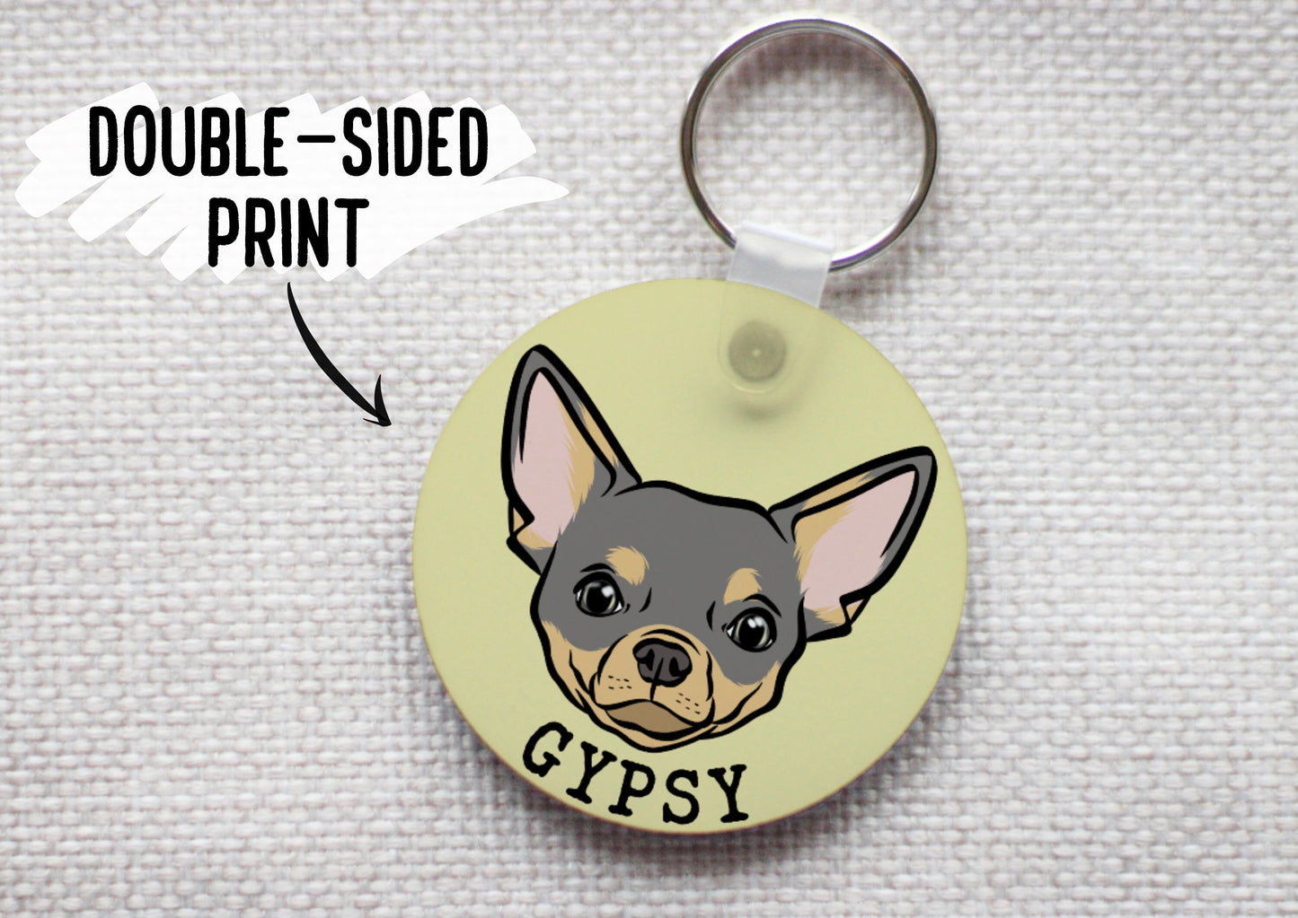 Chihuahua Portrait Keyring