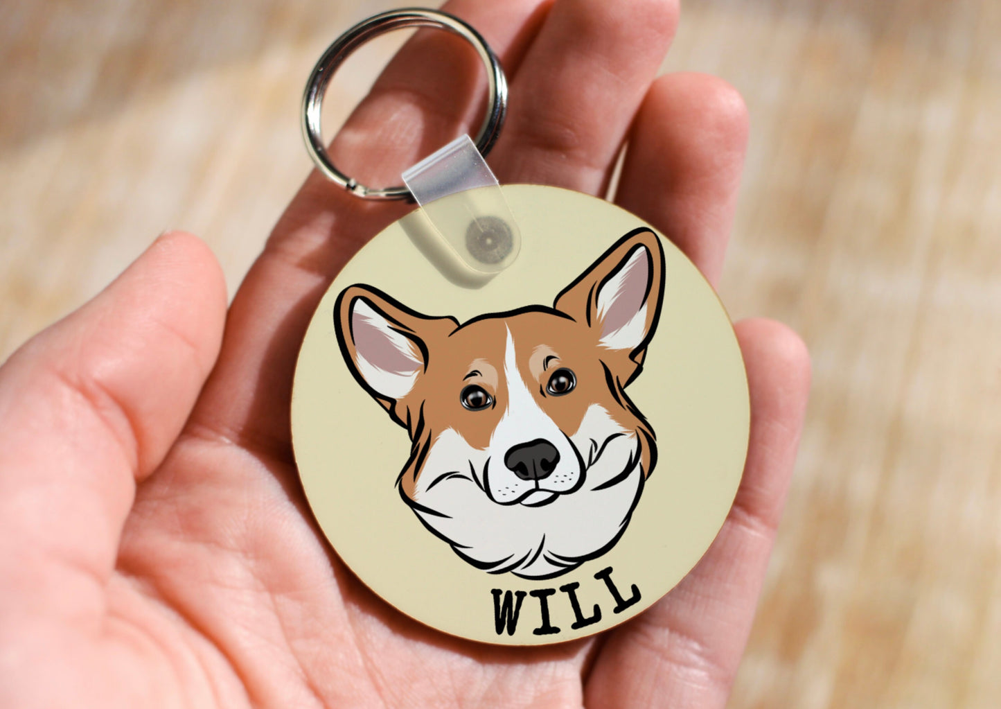 Personalised Corgi Keyring