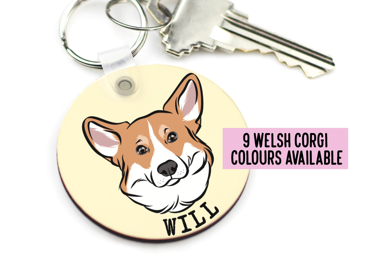 Personalised Corgi Keyring