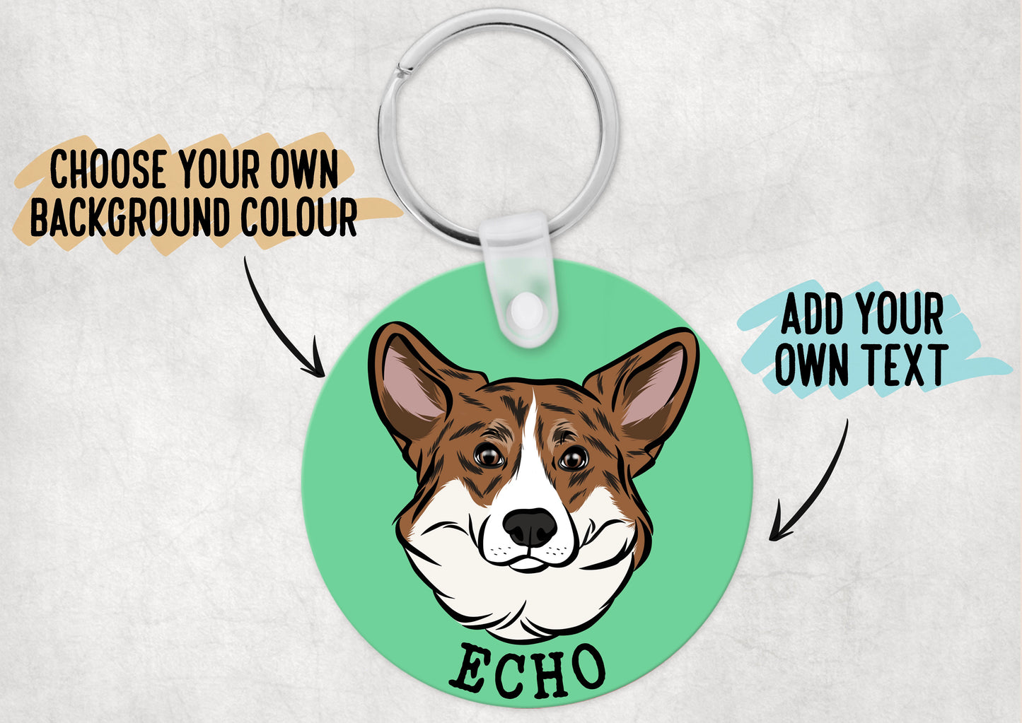 Personalised Corgi Keyring