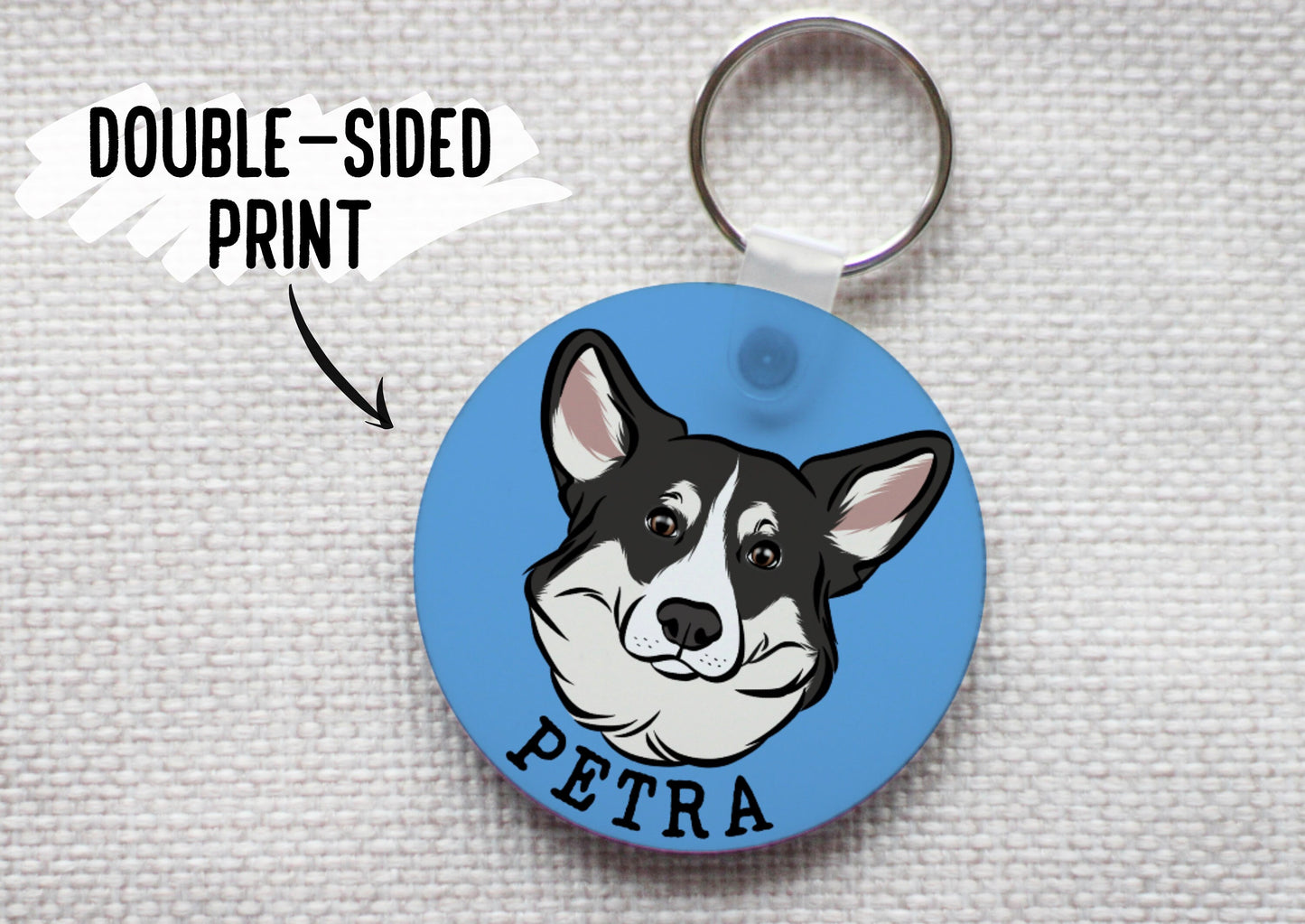 Personalised Corgi Keyring