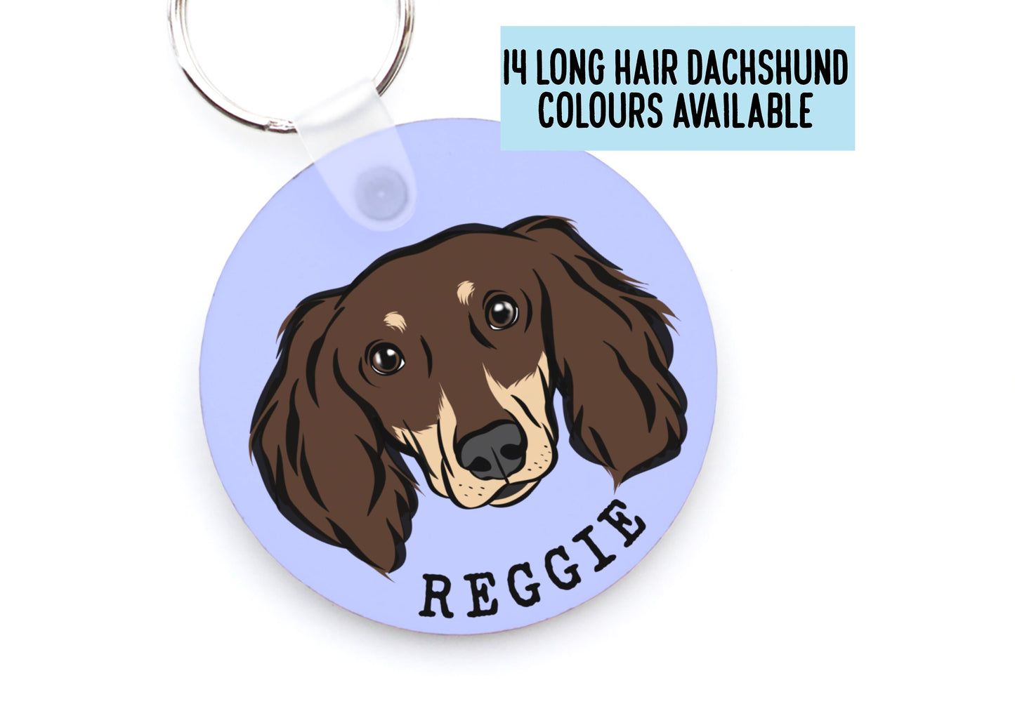 Long Haired Dachshund Keyring