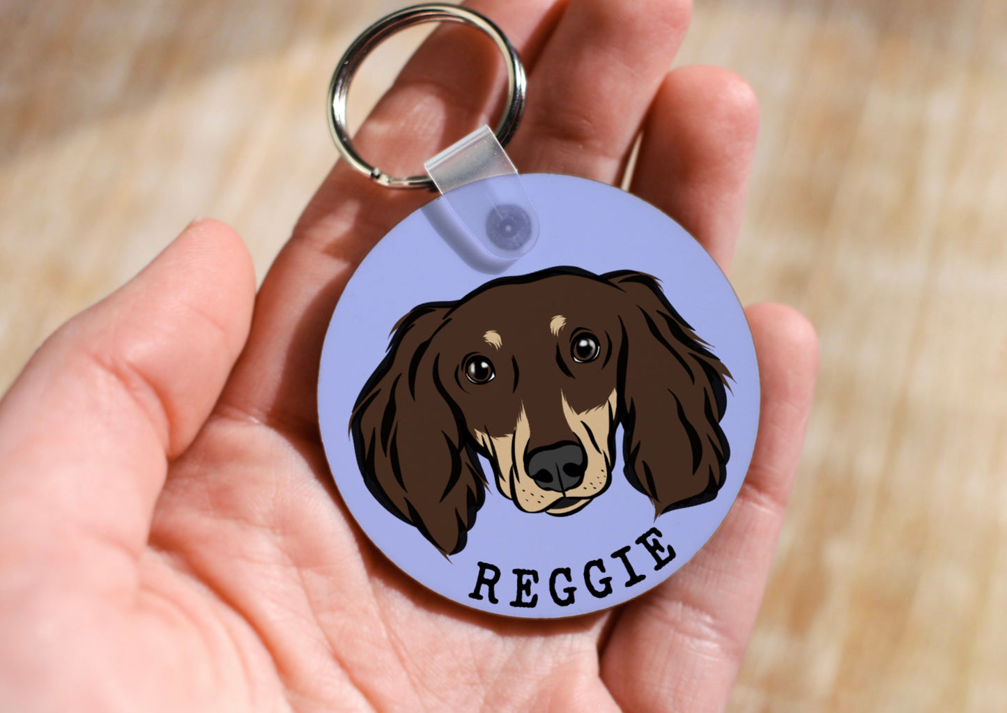 Long Haired Dachshund Keyring