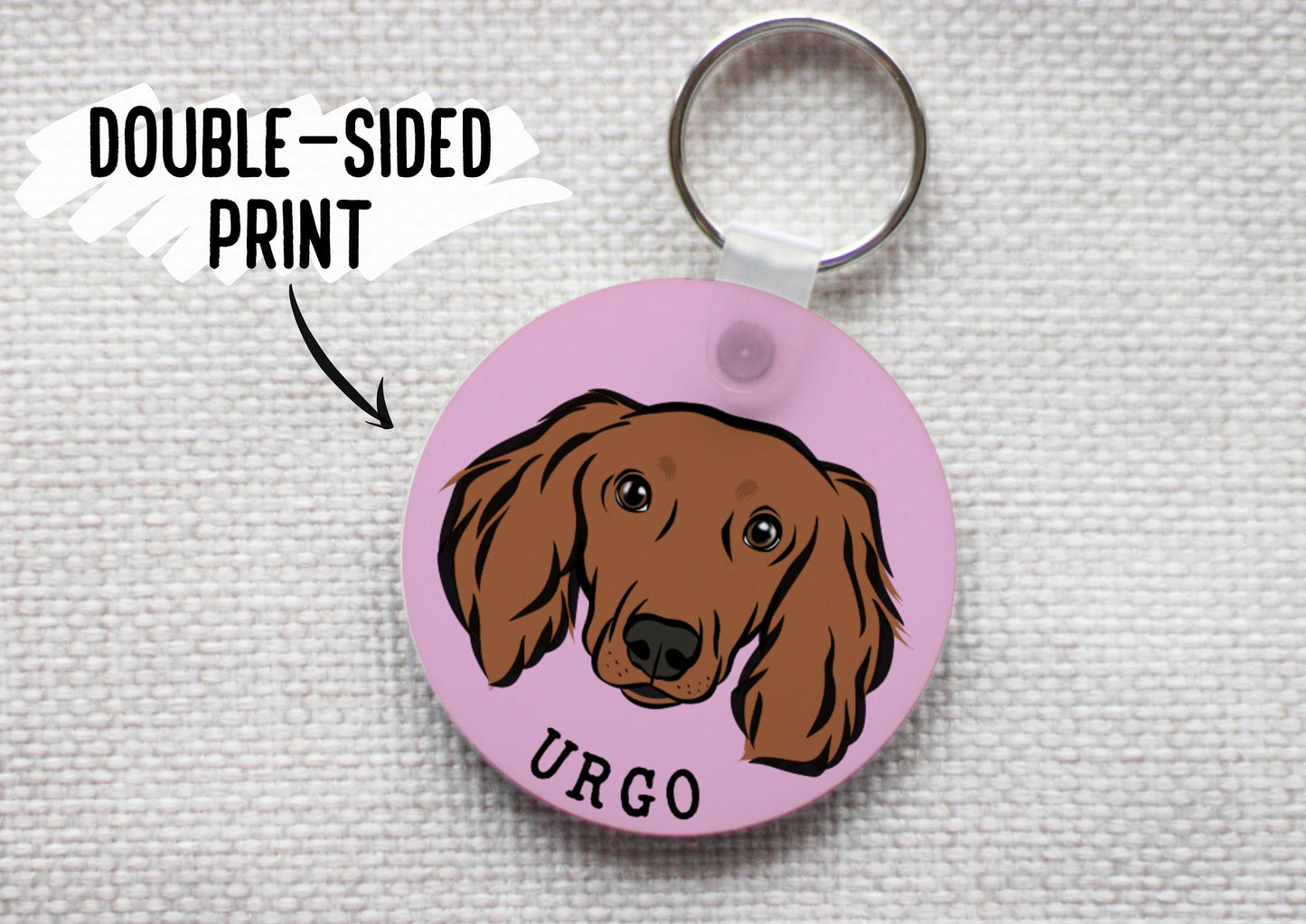 Long Haired Dachshund Keyring