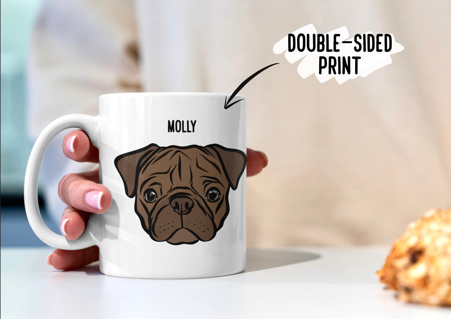 Custom Pug Print Coffee Mug