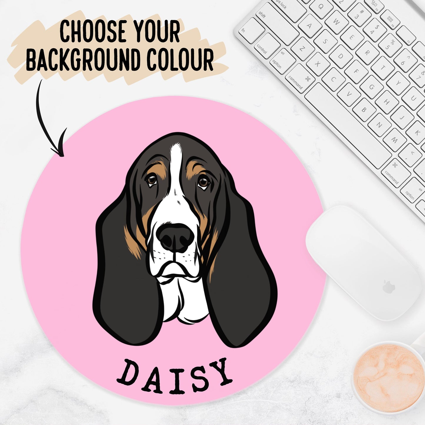 Basset Hound Face Mouse Pad