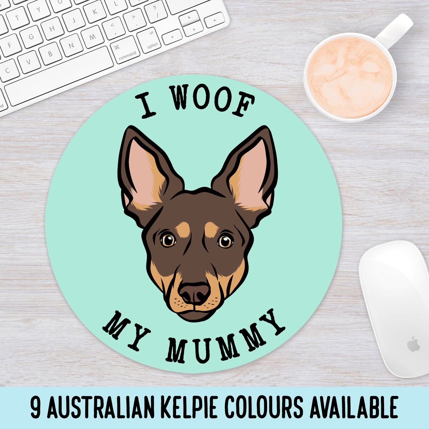 Australian Kelpie Face Mouse Mat