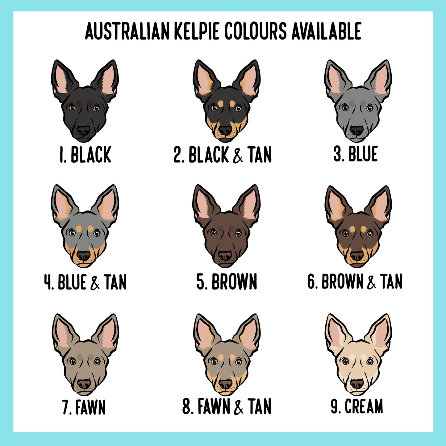 Australian Kelpie Face Mouse Mat