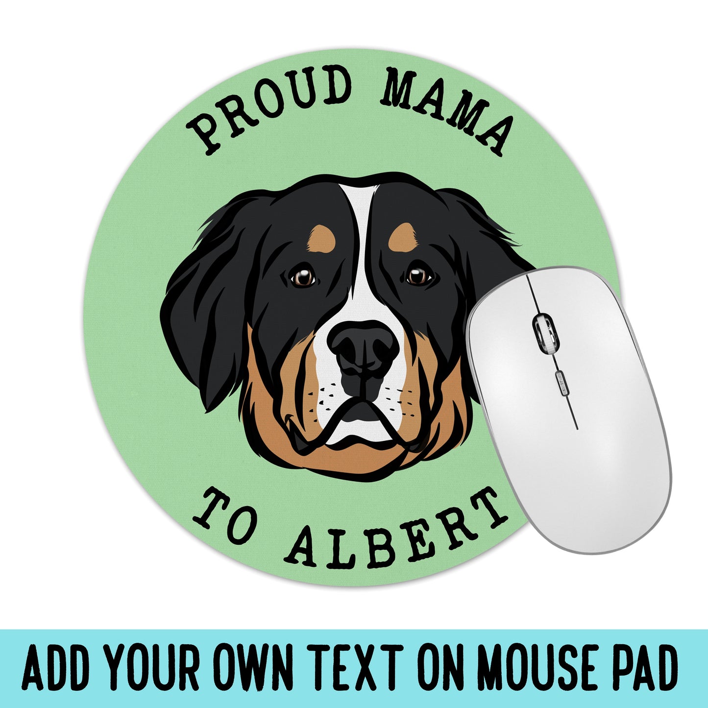 Bernese Mountain Dog Face Mouse Mat