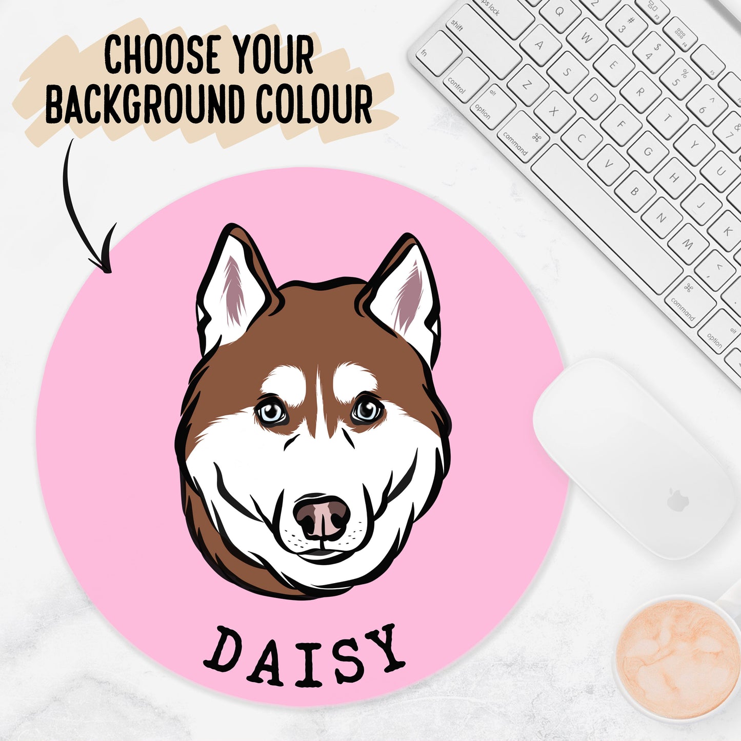 Personalised Husky Mouse Mat