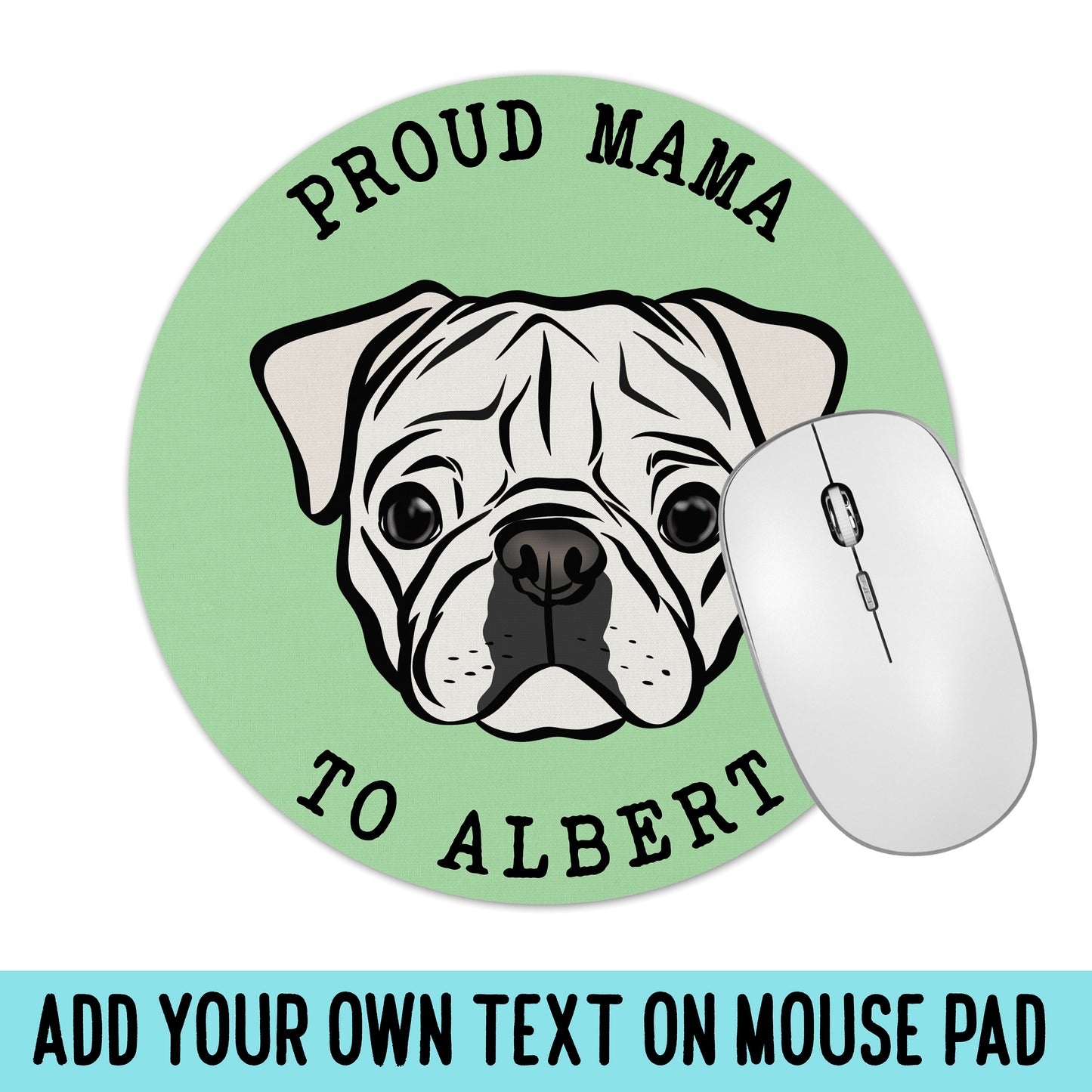 Personalised Pug Mouse Mat