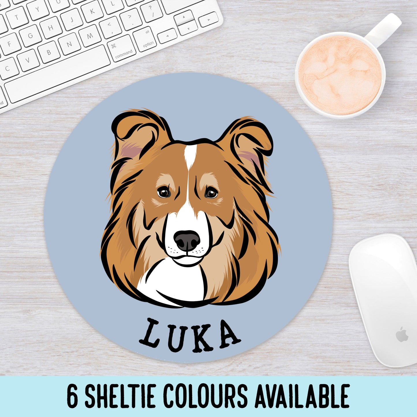 Personalised Sheltie Computer Mouse Mat