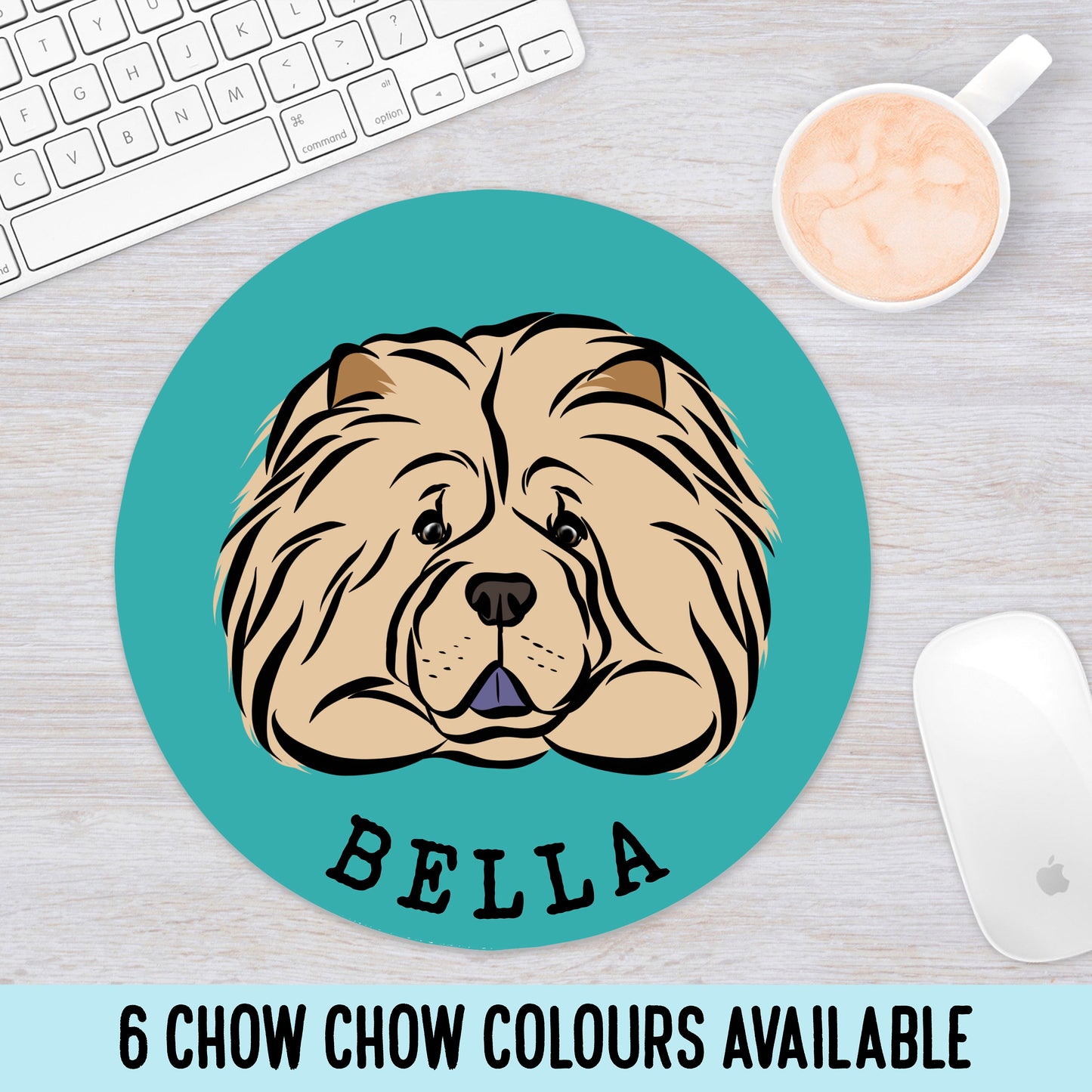 Personalised Chow Chow Keyboard Mouse Mat