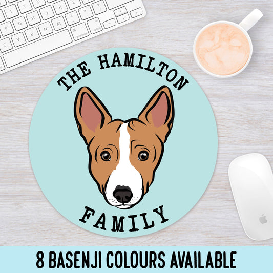 Personalised Basenji Portrait Mouse Mat