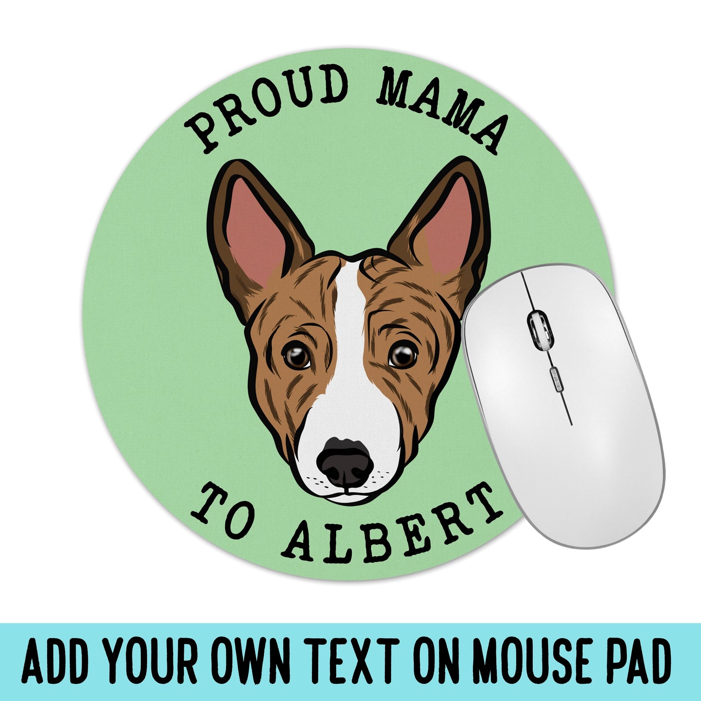 Personalised Basenji Portrait Mouse Mat