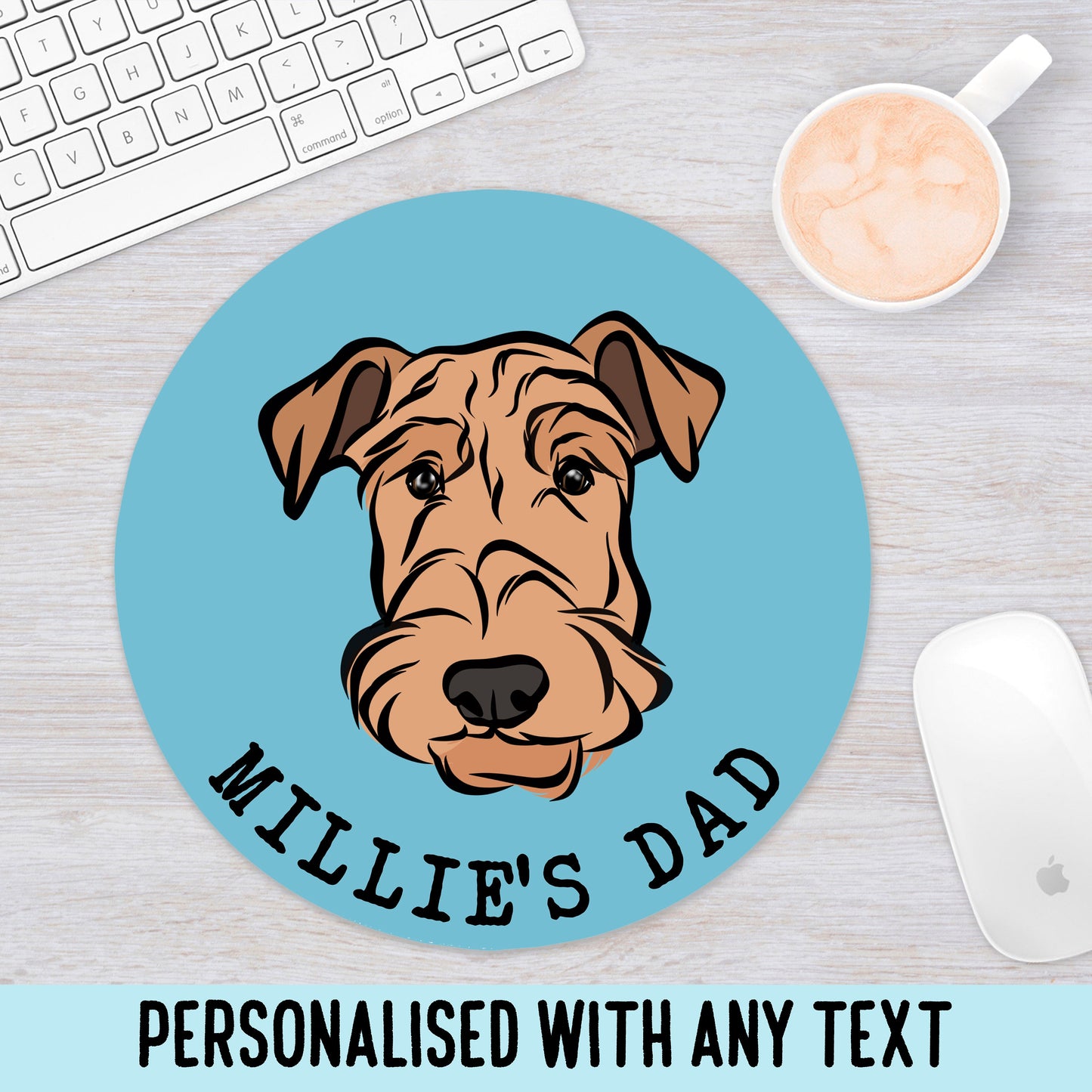 Personalised Airedale Terrier Computer Mouse Mat