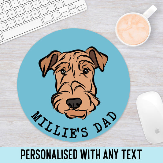 Personalised Airedale Terrier Computer Mouse Mat