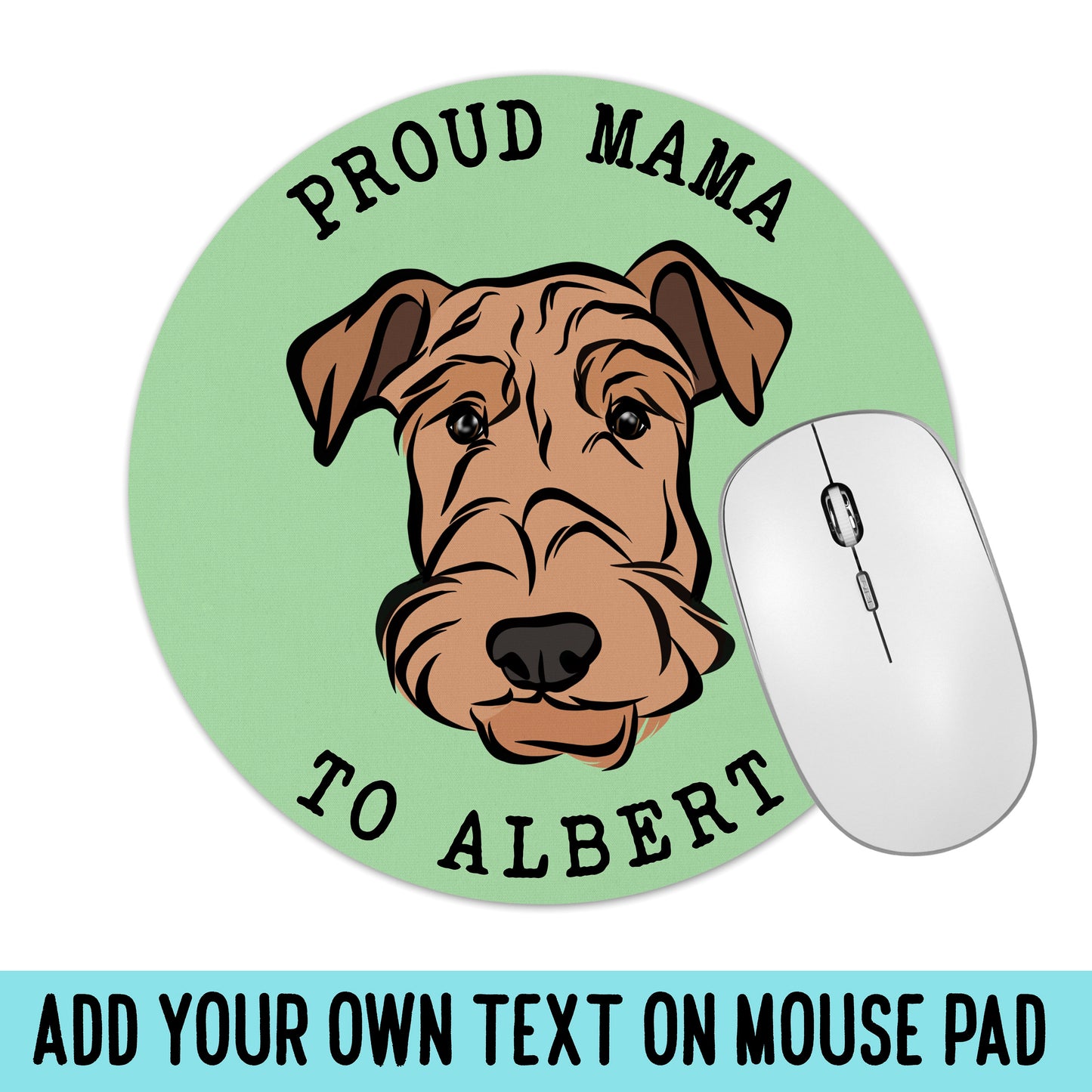 Personalised Airedale Terrier Computer Mouse Mat