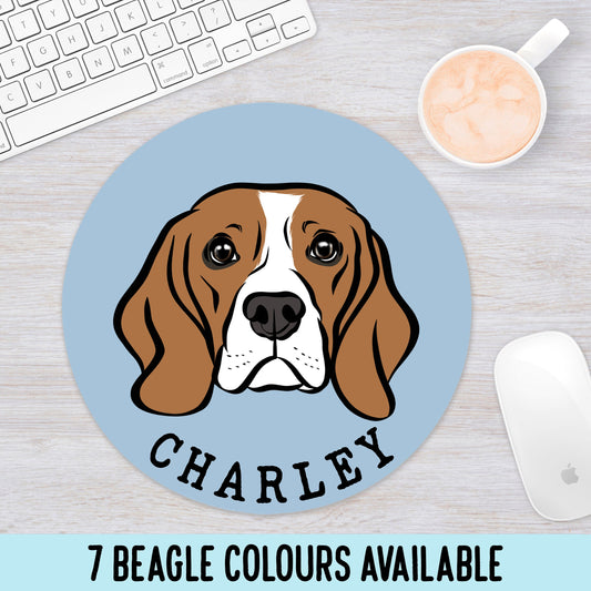 Personalised Beagle Face Mouse Mat