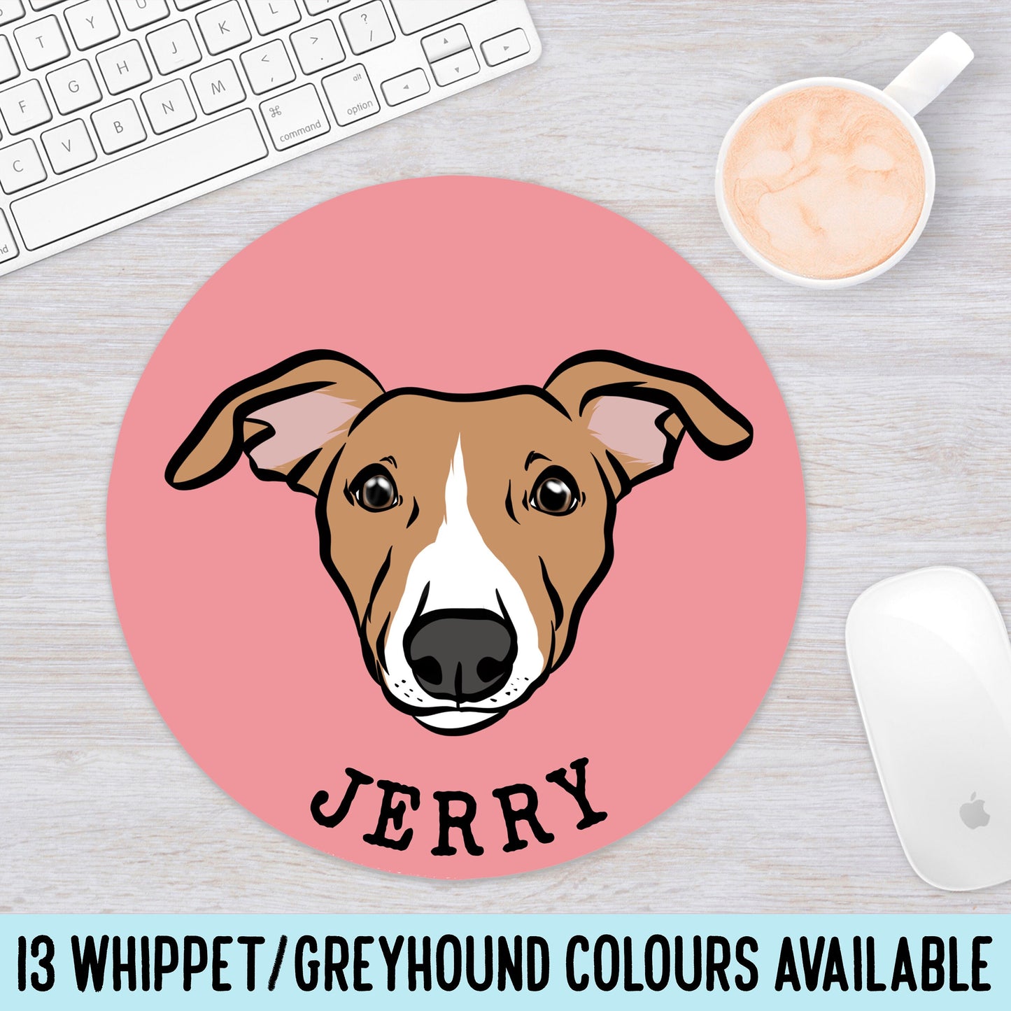 Personalised Whippet Dog Computer Mouse Mat