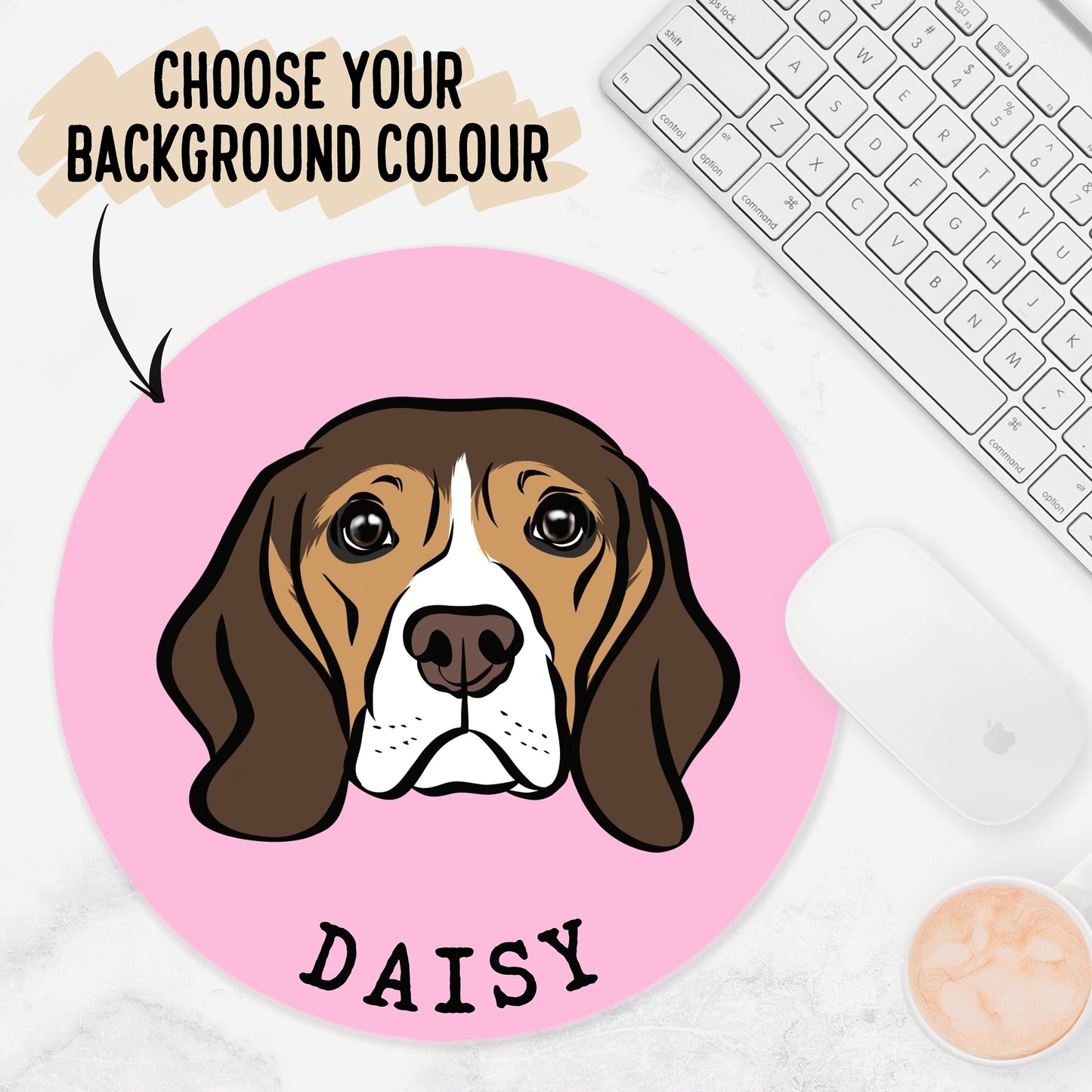 Personalised Beagle Face Mouse Mat