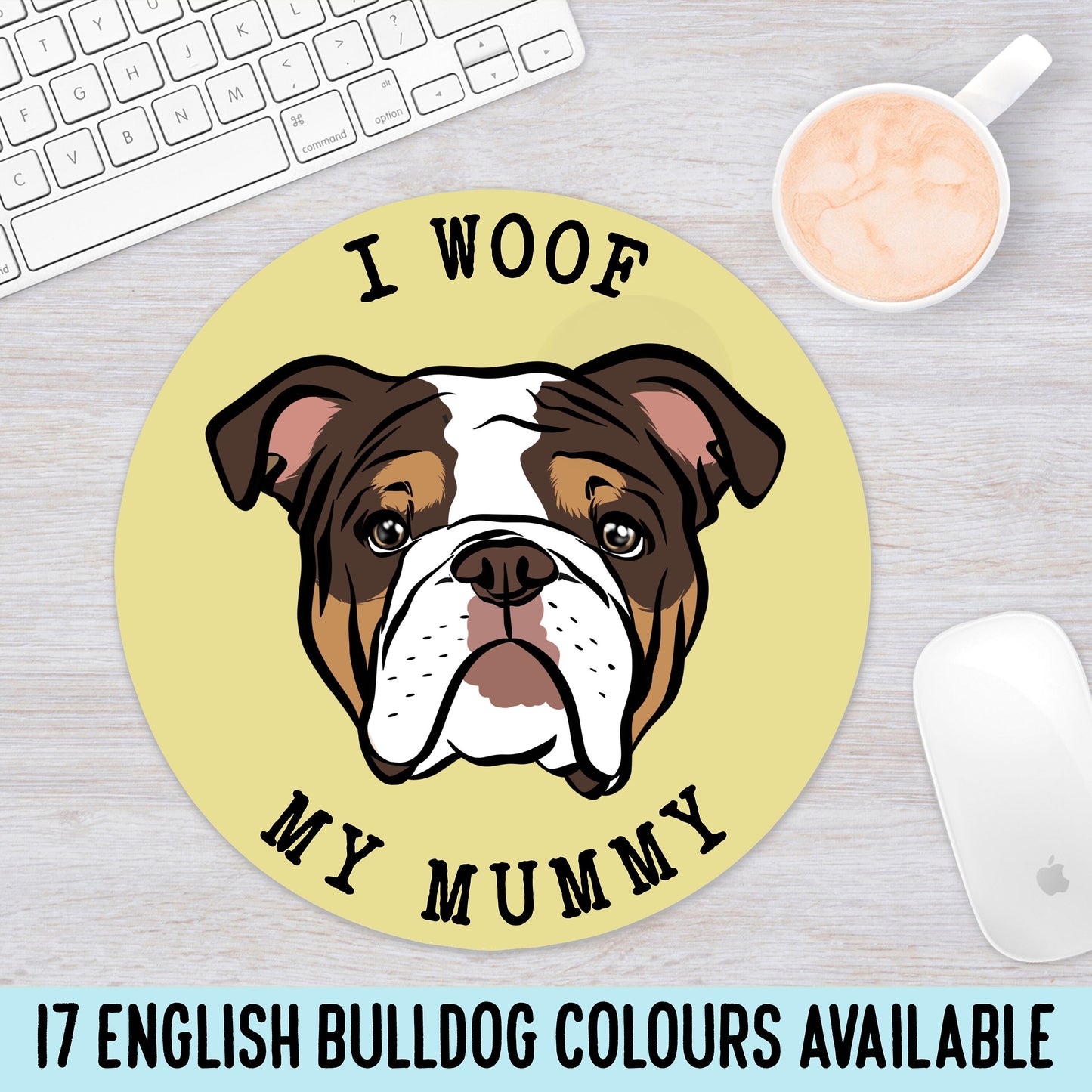 Personalised English Bulldog Portrait Mouse Mat