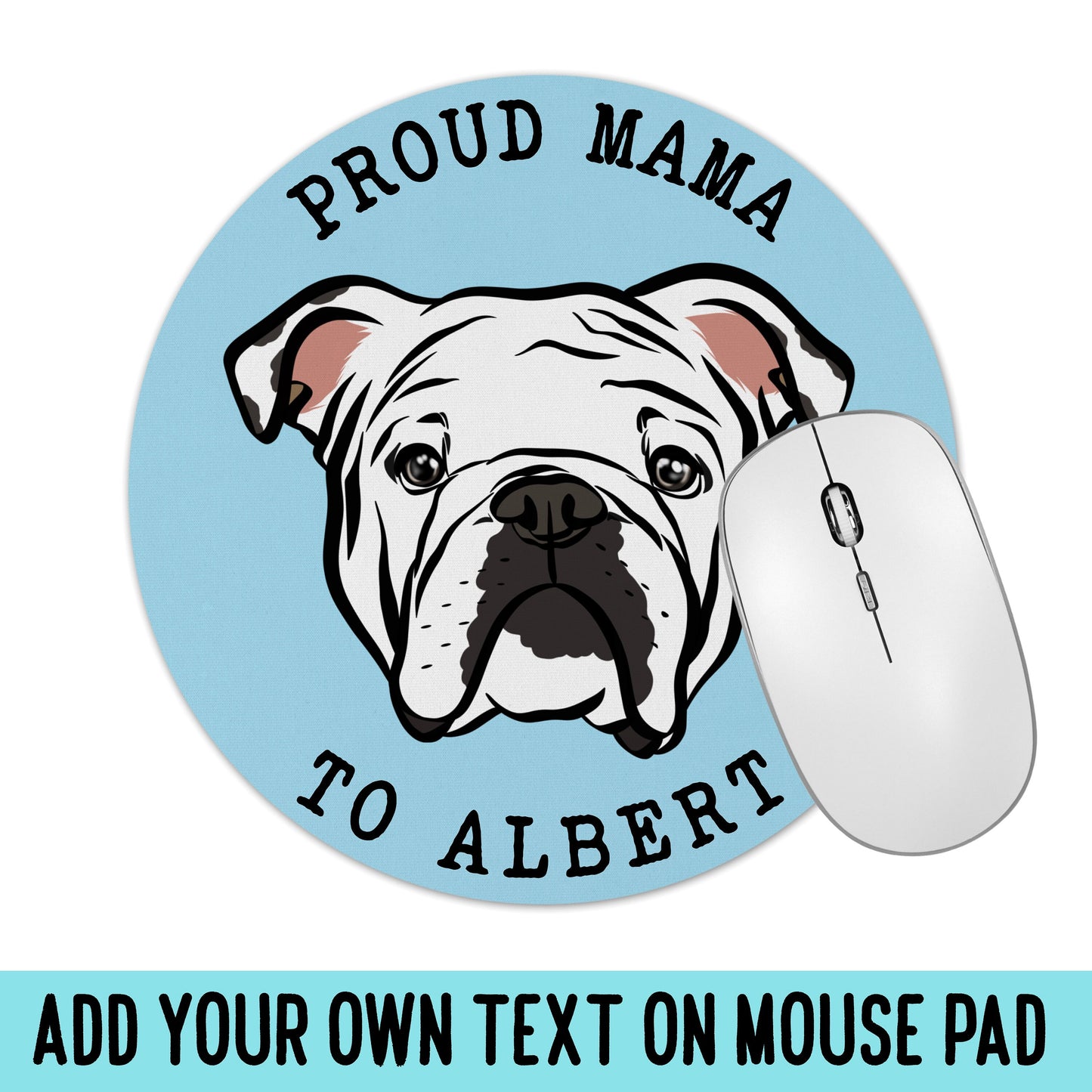 Personalised English Bulldog Portrait Mouse Mat