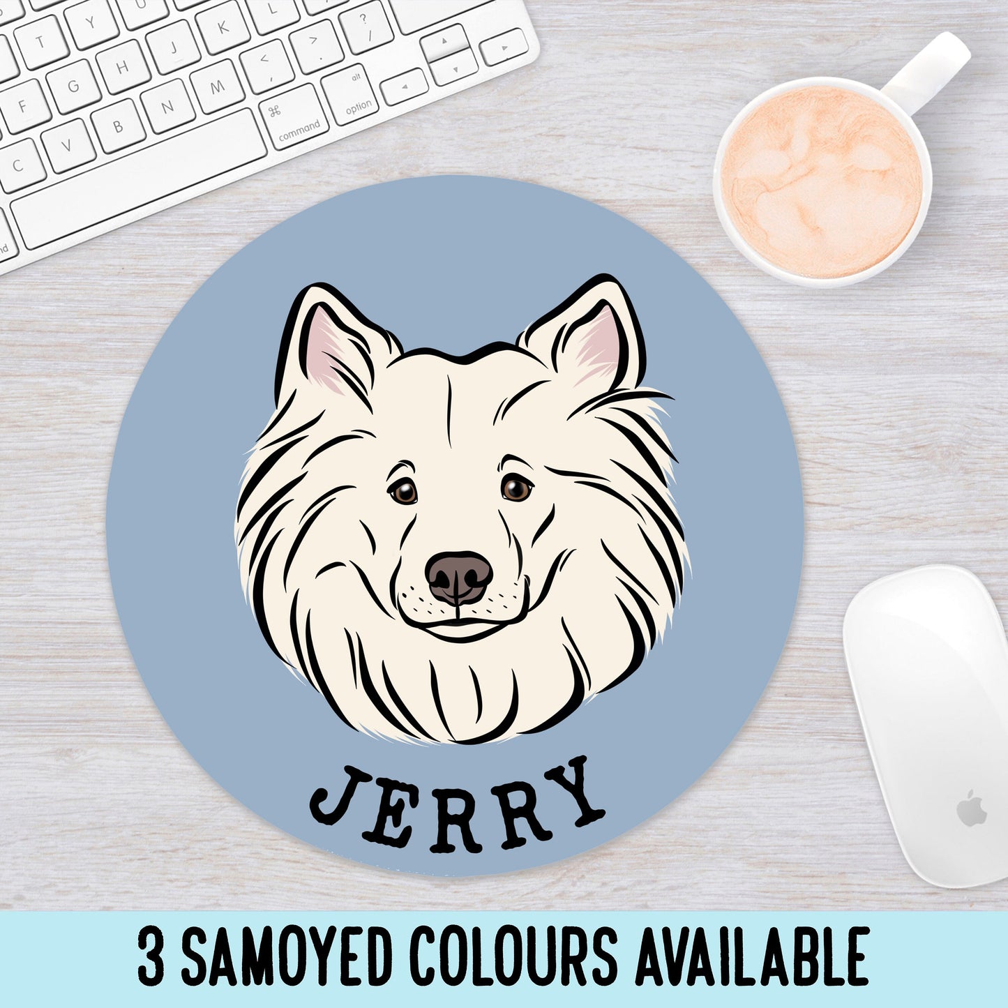 Personalised Samoyed Dog Mouse Mat