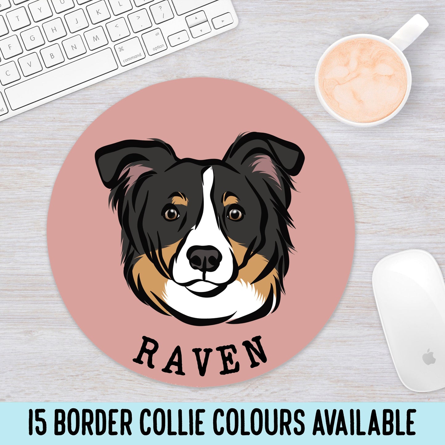 Border Collie Face Mouse Mat