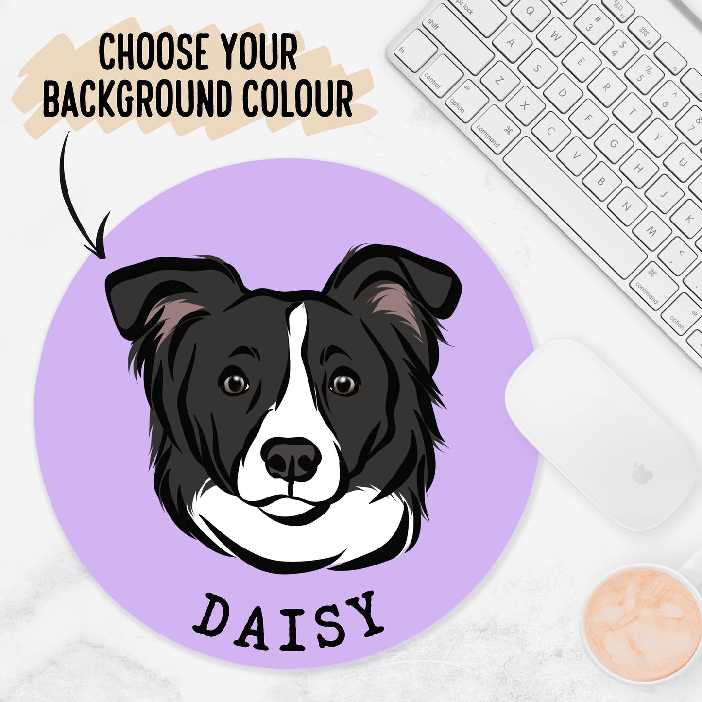 Border Collie Face Mouse Mat